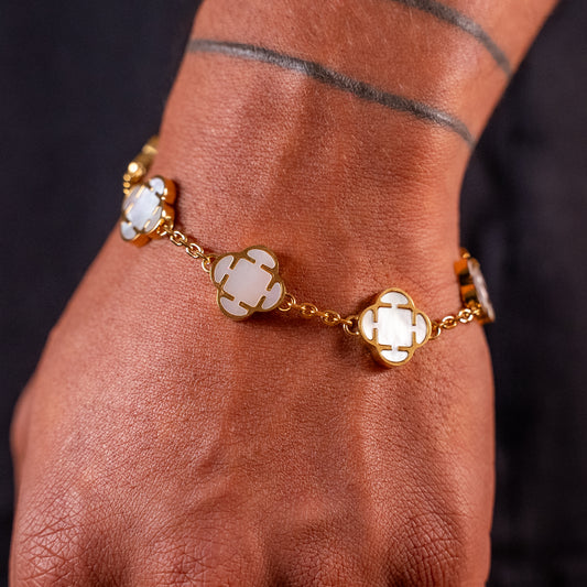 PULSERA TREBOL WHITE