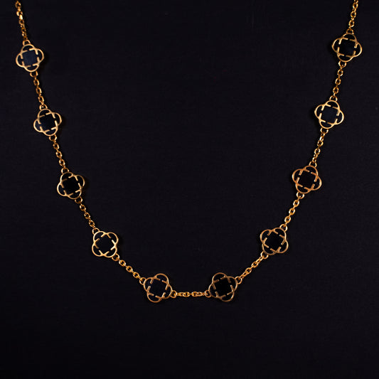 COLLAR TREBOL ORO BLACK