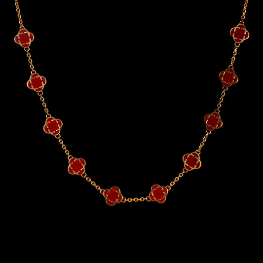 COLLAR TREBOL ORO RED