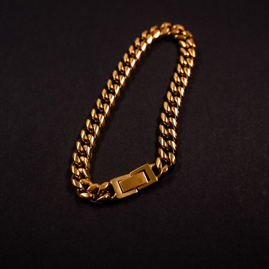 CUBAN GOLD SET - CUBAN CHAIN 5MM + PULSERA 8MM