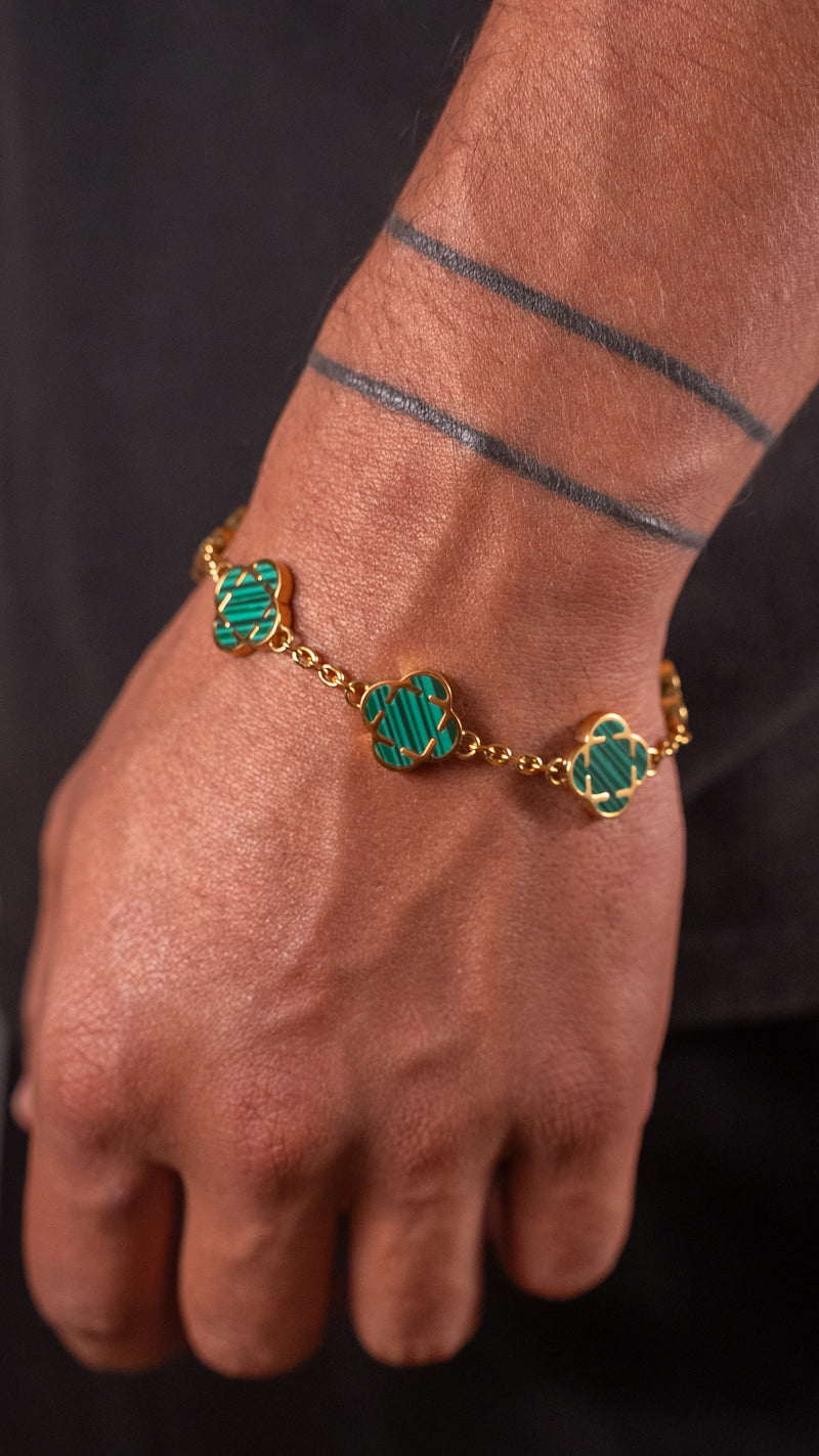 PULSERA TREBOL GREEN GOLD