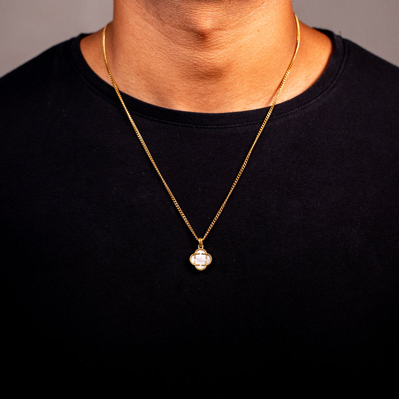 COLGANTE TREBOL WHITE GOLD