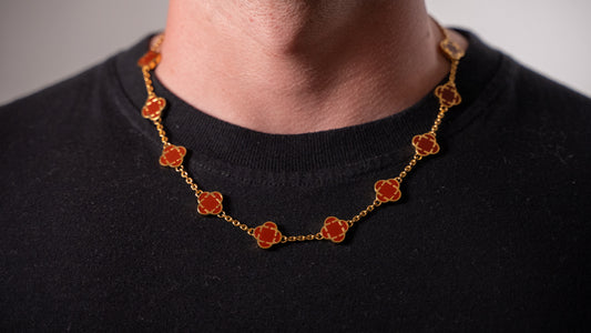 COLLAR TREBOL ORO RED