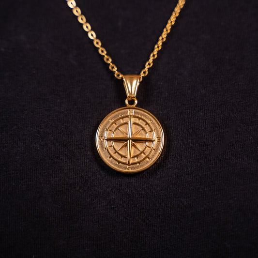 COLLAR COMPASS GOLD