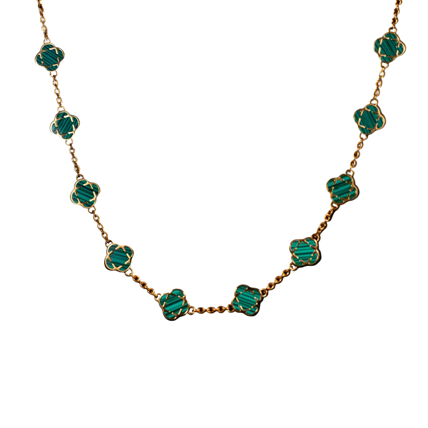 COLLAR TREBOL ORO GREEN