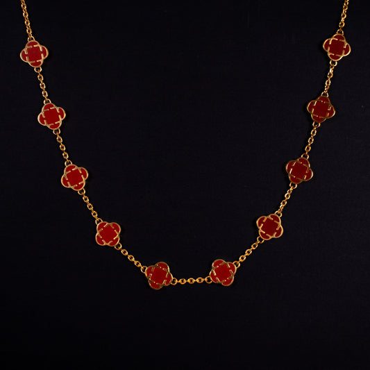 COLLAR TREBOL ORO RED