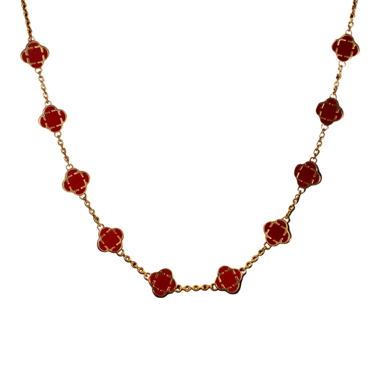 COLLAR TREBOL ORO RED