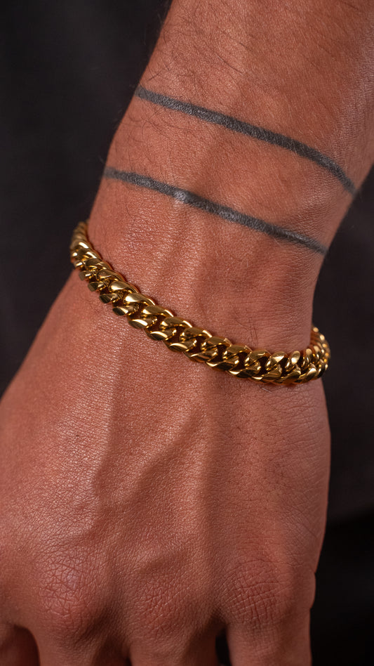 PULSERA CUBAN GOLD 8MM