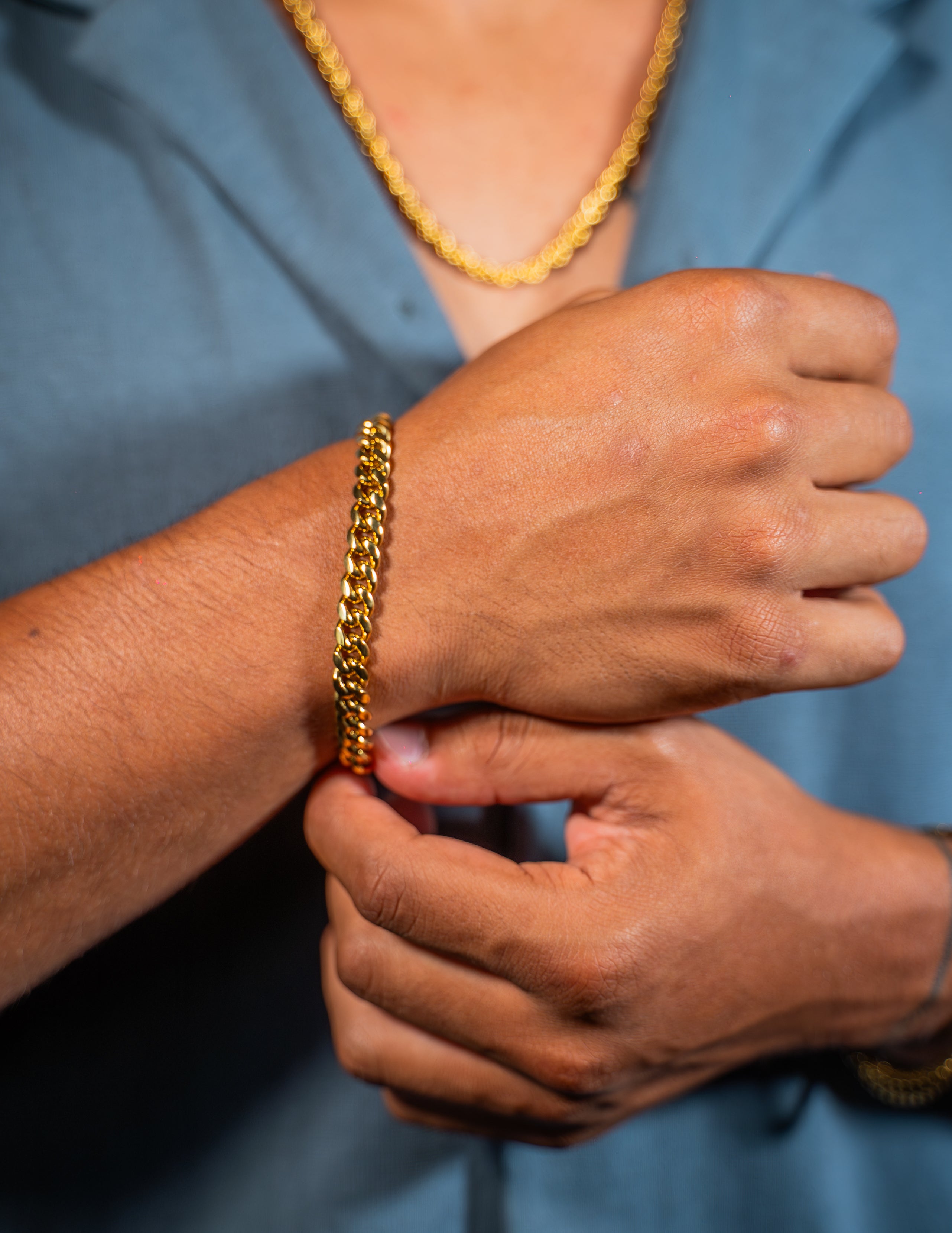 PULSERA CUBAN 5MM GOLD