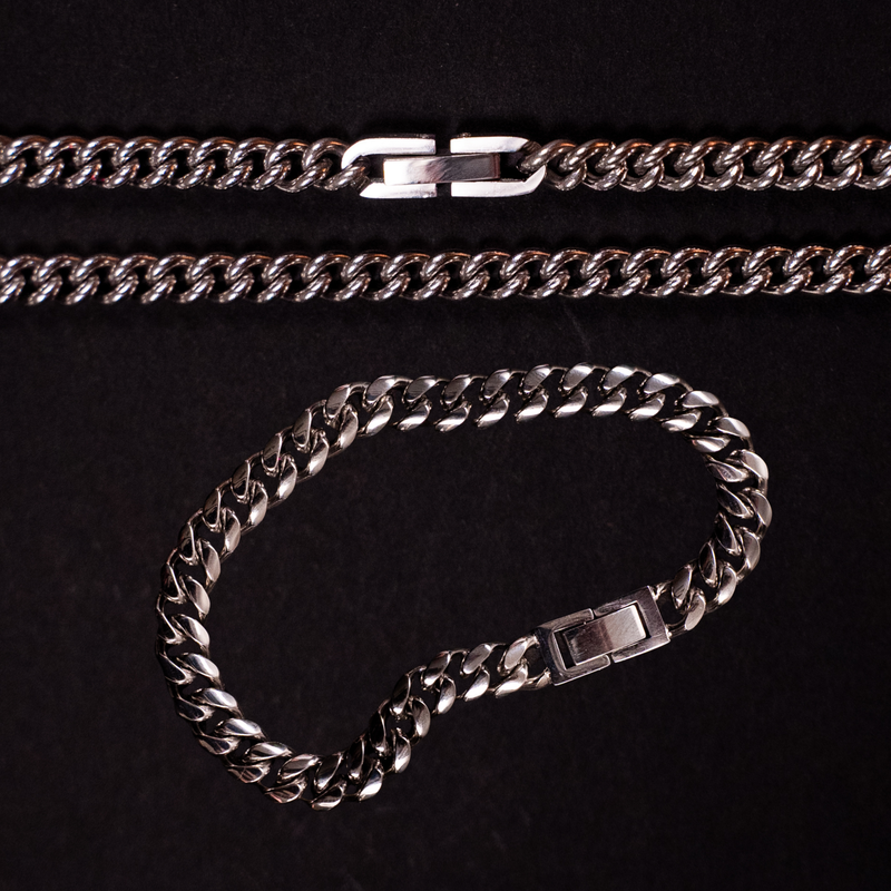 CUBAN SET - CUBAN CHAIN 5MM + PULSERA 8MM