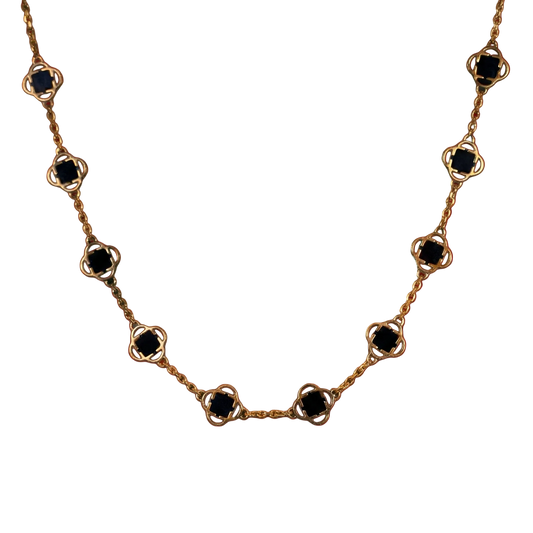 COLLAR TREBOL ORO BLACK